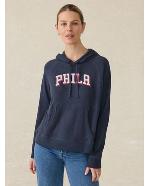 Faherty Philadelphia 76Ers Sunwashed Organic Hoodie - Blue