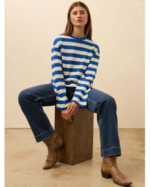 Faherty Sunwashed Organic Long-Sleeve Retro T-Shirt - Blue