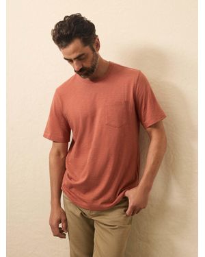 Faherty Sunwashed Regenerative Pocket T-Shirt - Orange