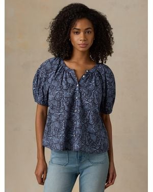 Faherty Voile Lettie Top - Blue