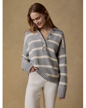 Faherty Sunwashed Cotton Polo Jumper - Natural