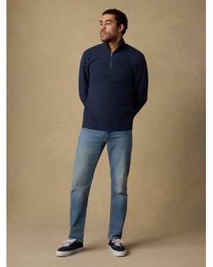 Faherty Highland Knit Quarter Zip - Blue