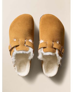 Faherty Birkenstock Shearling Boston Shoes - Multicolor