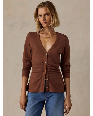 Faherty Cotton Hemp Long-Sleeve Top - Brown