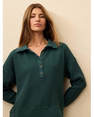 Faherty Après Waffle Henley T-Shirt - Green