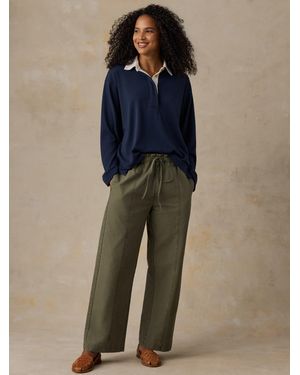 Faherty Cotton Twill Drawstring Pants - Blue