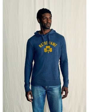 Faherty Notre Dame Sunwashed Organic Hoodie - Blue