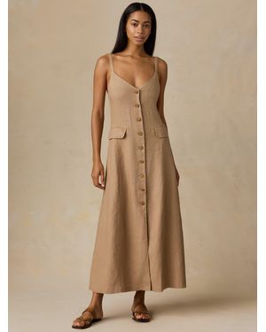 Faherty Sun Strider Linen Milo Dress - Natural