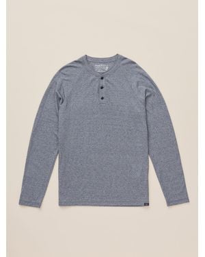 Faherty Long-Sleeve Cloud Henley T-Shirt - Blue