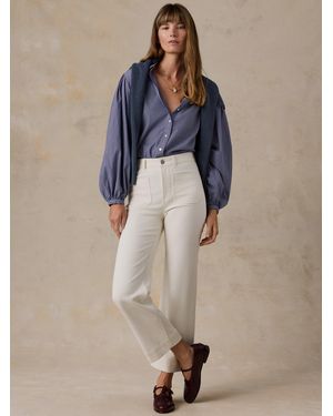 Faherty Stretch Terry Patch Pocket Ankle Trousers - Natural