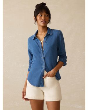 Faherty Sunwashed Knit Shirt - Blue