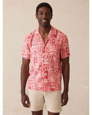 Faherty Surf Ghana Short-Sleeve Breeze Camp Shirt - Pink