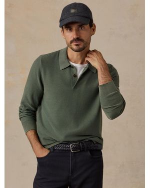 Faherty Lightweight Sunwashed Jumper Polo - Green