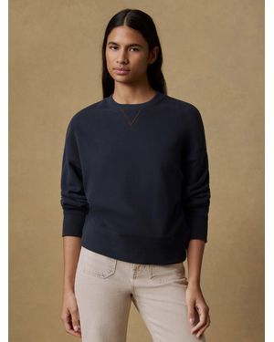 Faherty High Standard Fleece Vintage Crewneck Hoodie - Blue