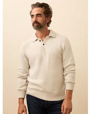 Faherty Heirloom Long-Sleeve Jumper Polo - Natural