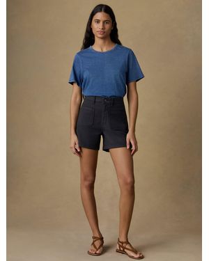 Faherty Stretch Terry Patch Pocket Short - Blue