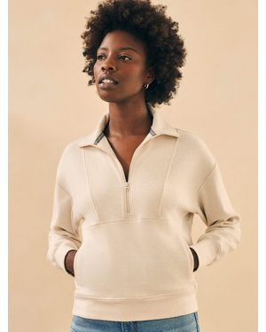 Faherty Legend&Trade; Lounge Half Zip Sweatshirt - Natural