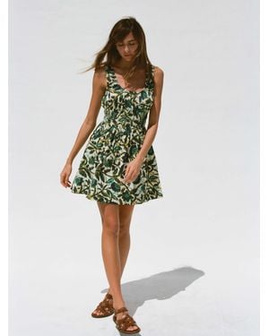 Faherty Montecito Linen Mini Dress - Green