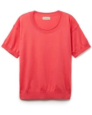 Falconeri Short-Sleeved Round-Neck Cotton Jumper - Red