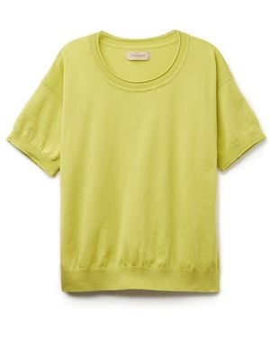 Falconeri Short-Sleeved Round-Neck Cotton Jumper - Yellow