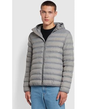 Farah Strickland Wadded Puffer Jacket - Grey