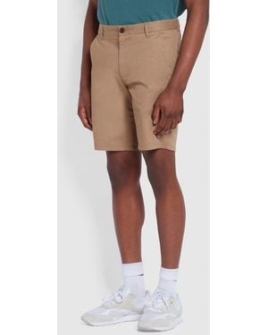 Farah Hawk Organic Cotton Chino Shorts - Brown