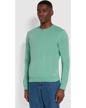 Farah Tim Organic Cotton Crew Neck Sweatshirt - Green