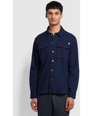 Farah Ellis Chambray Organic Cotton Denim Shirt - Blue