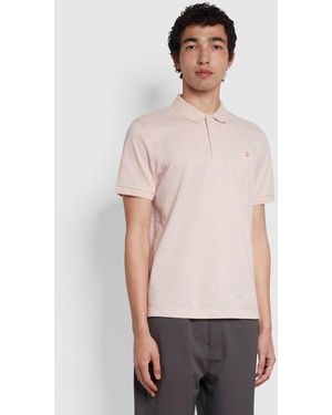 Farah Blanes Slim Fit Organic Cotton Polo Shirt - Pink