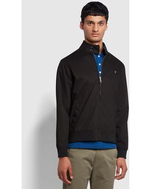Farah Waldorf Regular Fit Harrington Organic Cotton Jacket - Black