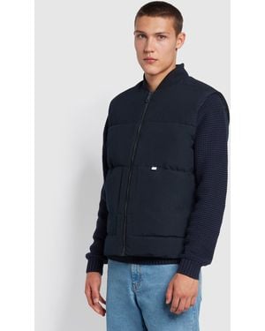 Farah Walters Regular Fit Recycled Gilet - Blue