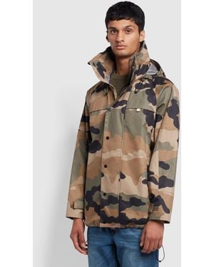 Farah Straton Camo Technical Organic Cotton Coat - Green