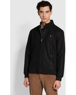 Farah Oliver Regular Fit Harrington Jacket - Black