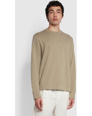 Farah Cave Organic Cotton Crew Neck Sweatshirt - Natural