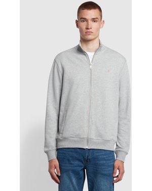 Farah Vance Organic Cotton Full Zip Sweatshirt - Grey
