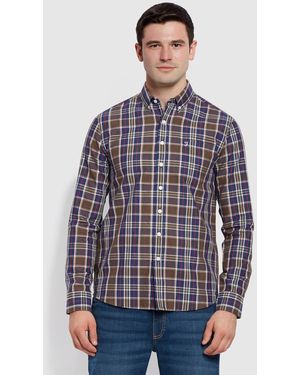Farah Edina Modern Fit Check Oxford Shirt - Red