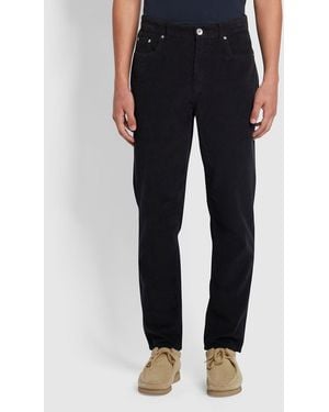 Farah Rushmore Regular Fit Tapered Corduroy Jeans - Black