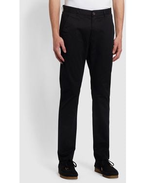 Farah Elm Regular Fit Organic Cotton Twill Chinos - Black