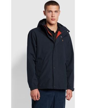 Farah Jones Regular Fit Fleece Lined Coat - Blue