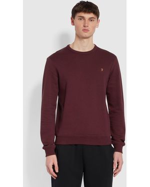 Farah Tim Organic Cotton Crew Neck Sweatshirt - Red