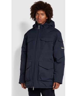 Farah Calgary Regular Fit Parka Jacket - Blue