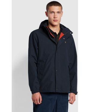 Farah Jones Regular Fit Fleece Lined Coat - Blue