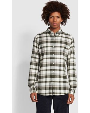 Farah Jean Slim Fit Check Long Sleeve Shirt - Grey