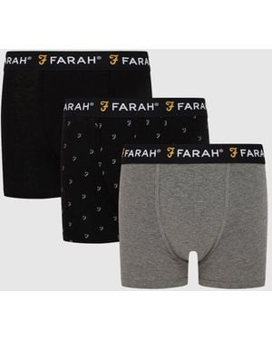 Farah Valli 3 Pack Boxers - Black