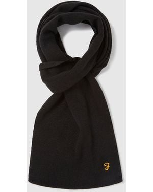 Farah Neihart Embroidered Scarf - Black