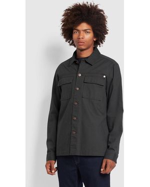 Farah Ellis Chambray Organic Cotton Denim Shirt - Grey