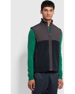 Farah Nehemah Sherpa Gilet - Blue