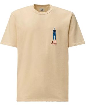 C.P. Company Graphic-Print Cotton T-Shirt - Natural