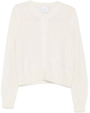 IVORY PARIS Fein Gestrickter Cardigan - Weiß