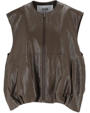 ELEH Zip-Up Gilet - Brown